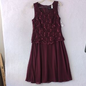 R&M Richards Womens Purple Sequin‎ Formal Dress Size 12